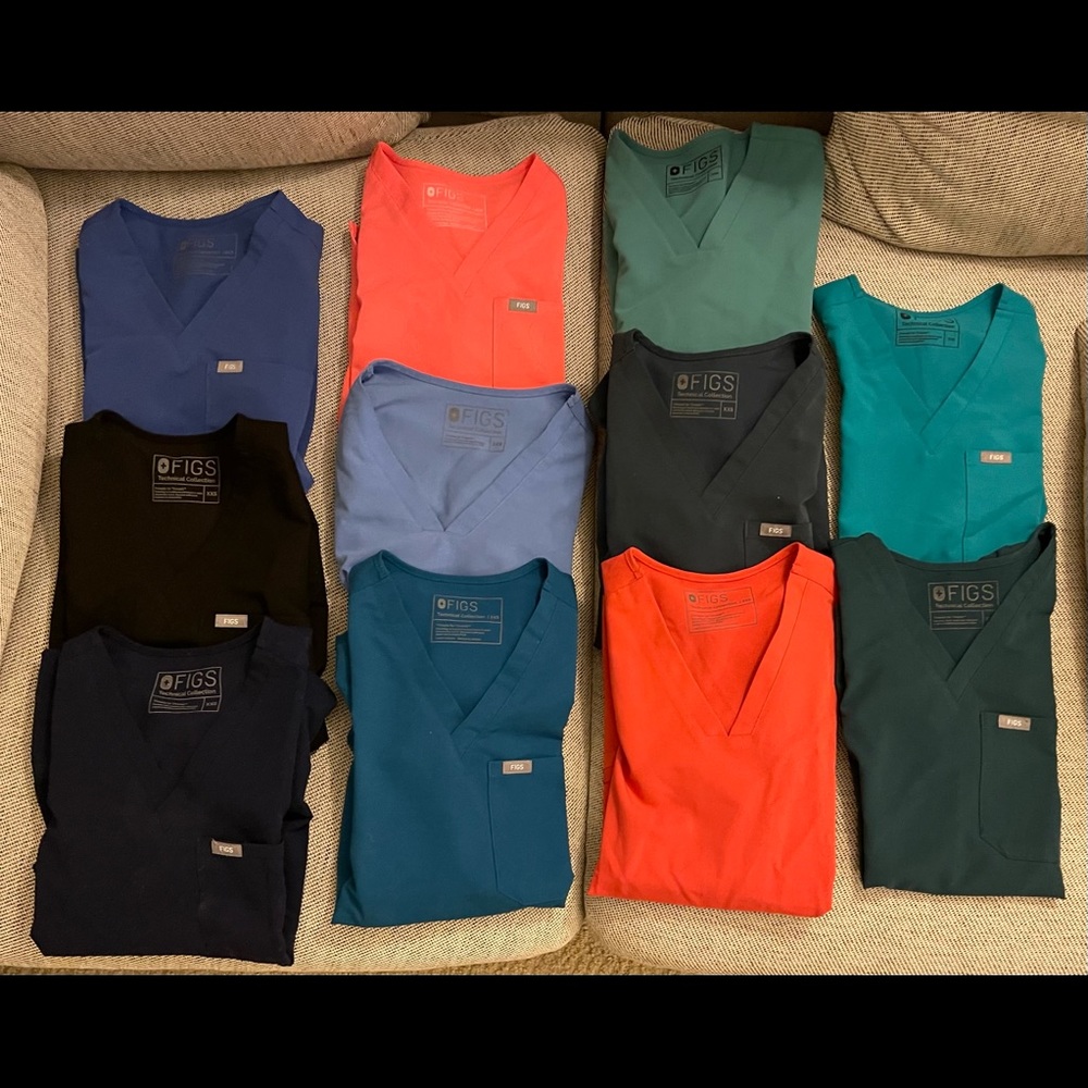 Figs Caribbean Blue XXS Catarina Top